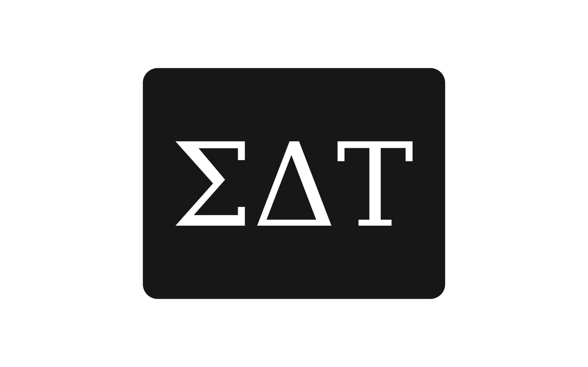 Sigma Delta Tau Greek Letter Hitch Cover Black White 2 Inch Receiver