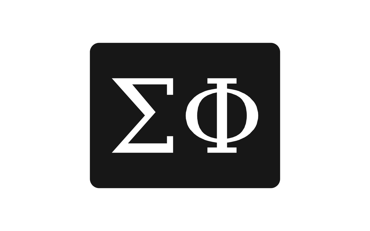 Sigma Phi Society Greek Letter Hitch Cover Black White 2 Inch Receiver