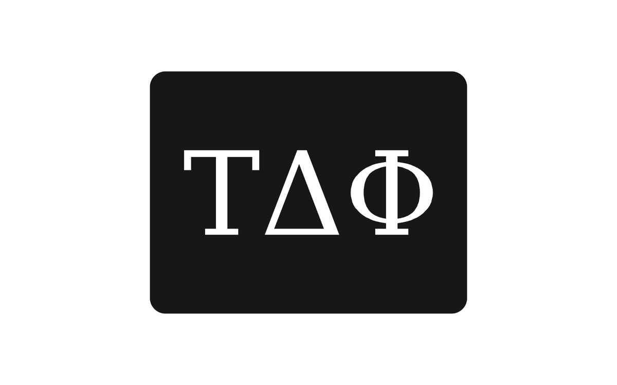 Tau Delta Phi Greek Letter Hitch Cover Black White 2 Inch Receiver