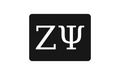 Zeta Psi Greek Letter Hitch Cover Black White 2 Inch Receiver