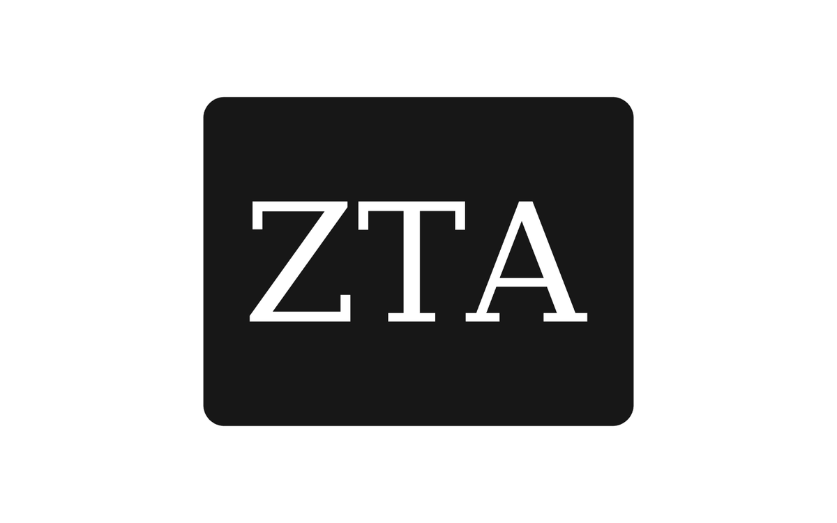 Zeta Tau Alpha Greek Letter Hitch Cover Black White 2 Inch Receiver