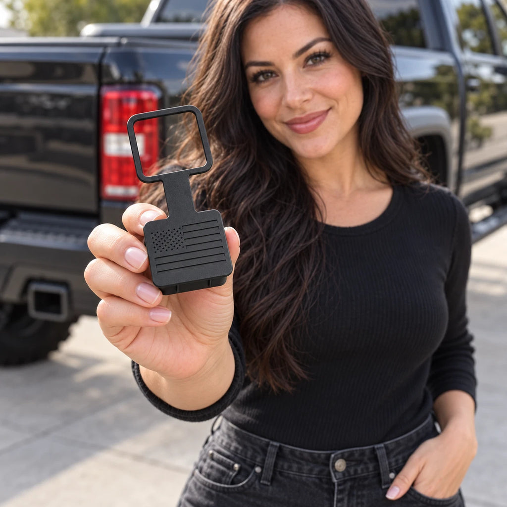 Black USA Flag Flexible Hitch Cover 2 Inch Receiver Trailer Truck SUV Tow