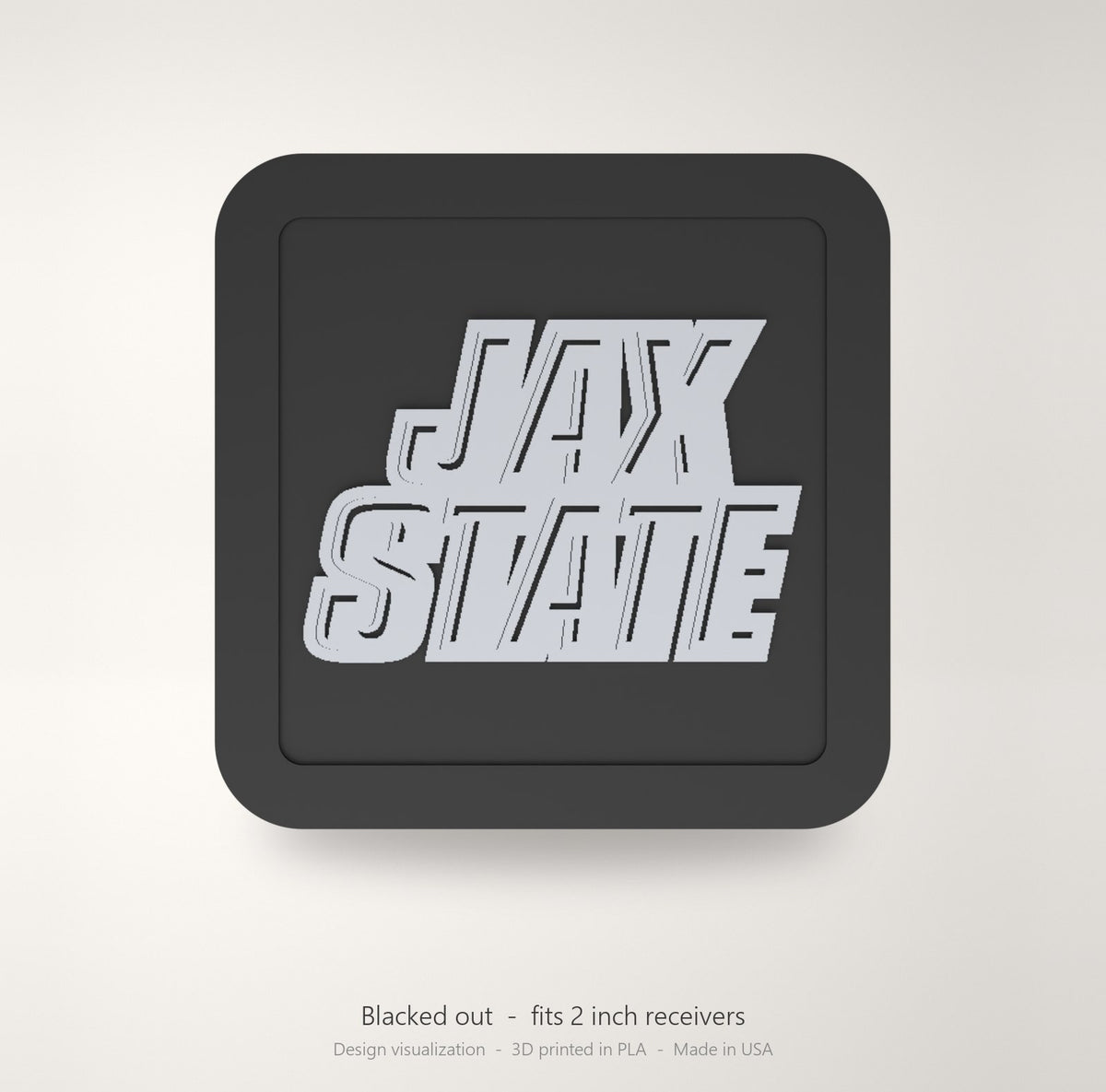 Jacksonville State Gamecocks Blackout Trailer Hitch Cover 2 Inch Receiver