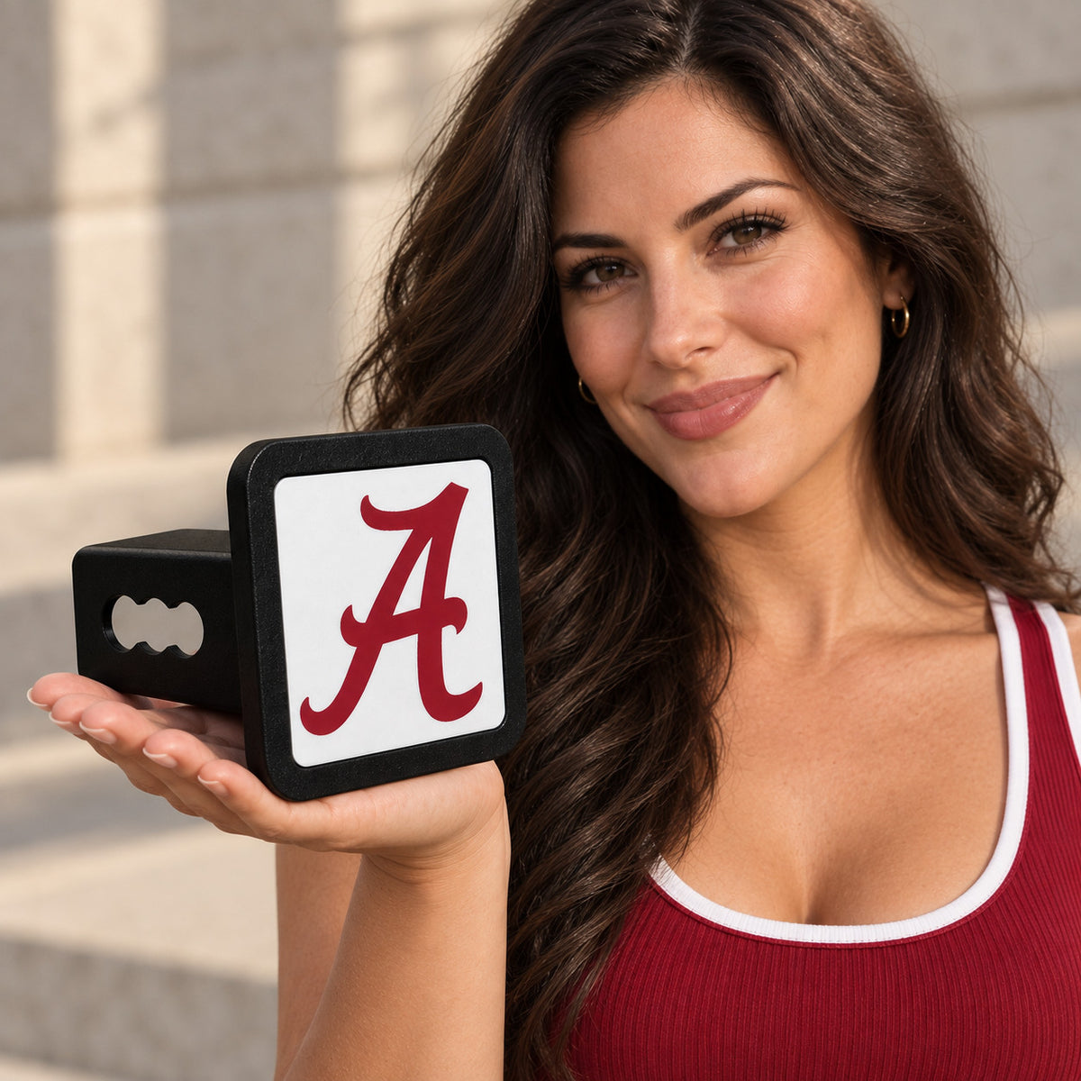 Alabama Crimson Tide Trailer Hitch Cover 2 Inch Receiver Blackout Oval