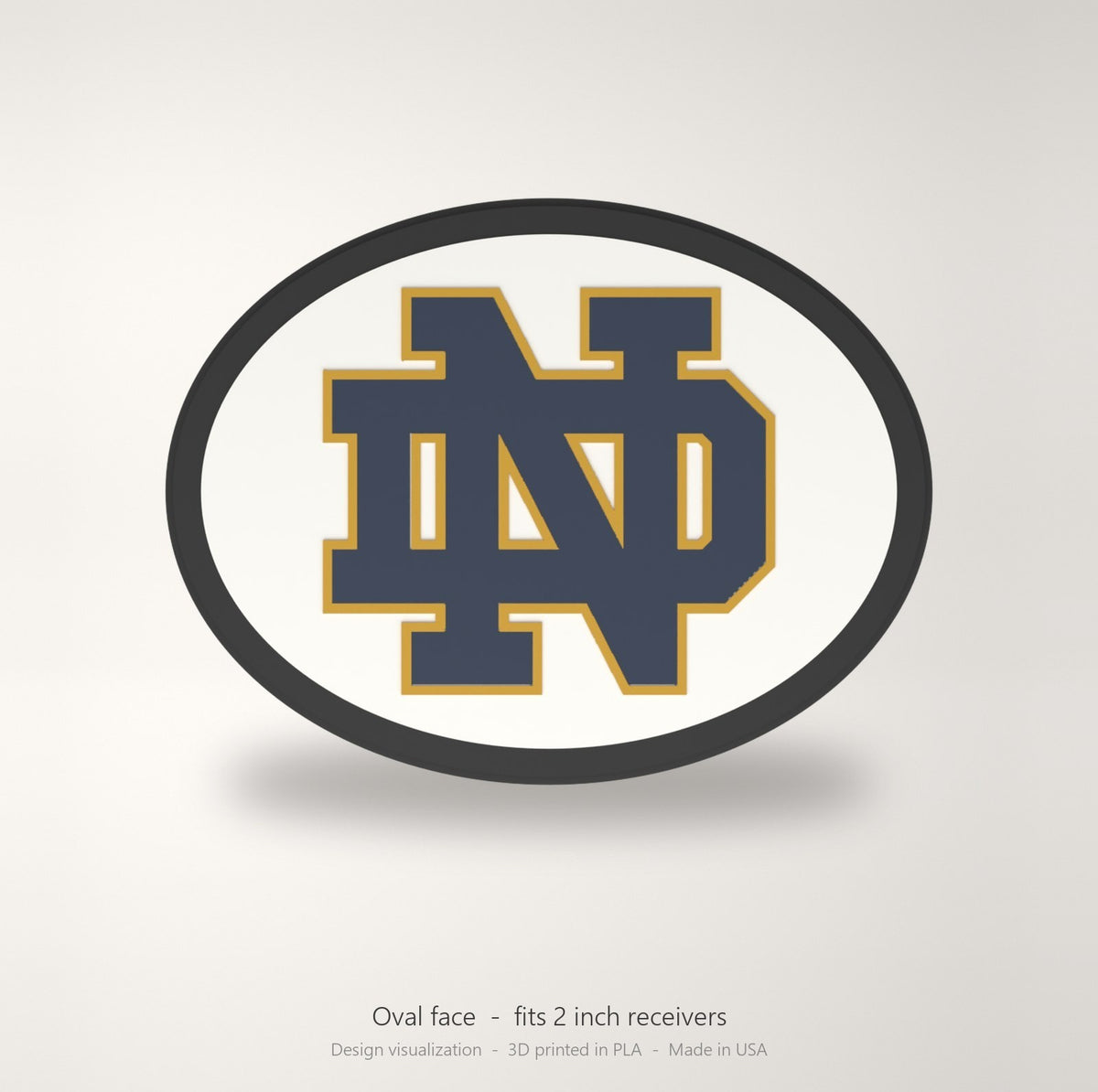 Notre Dame Fighting Irish Trailer Hitch Cover 2 Inch Receiver Blackout