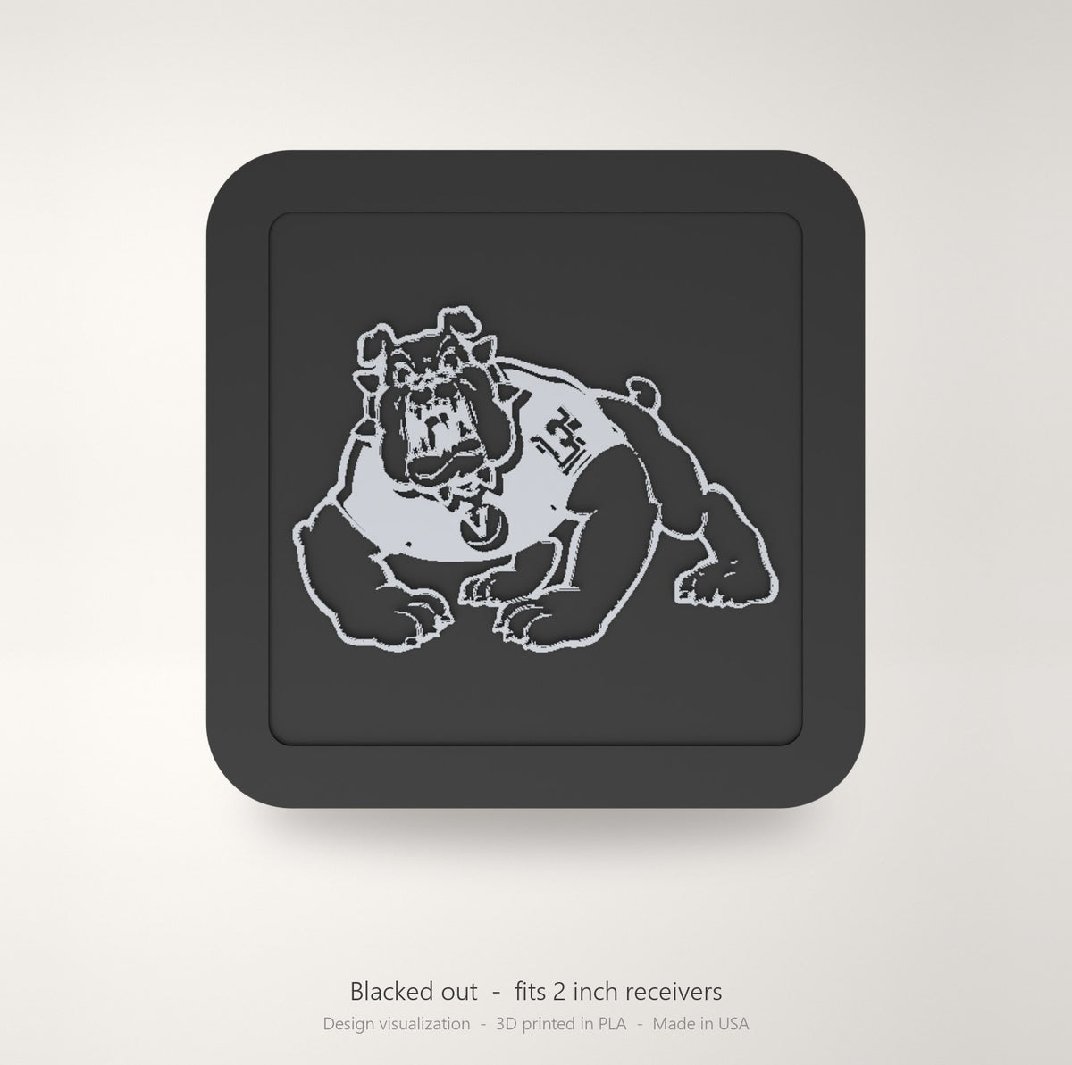 Fresno State Bulldogs Blackout Trailer Hitch Cover 2 Inch Receiver