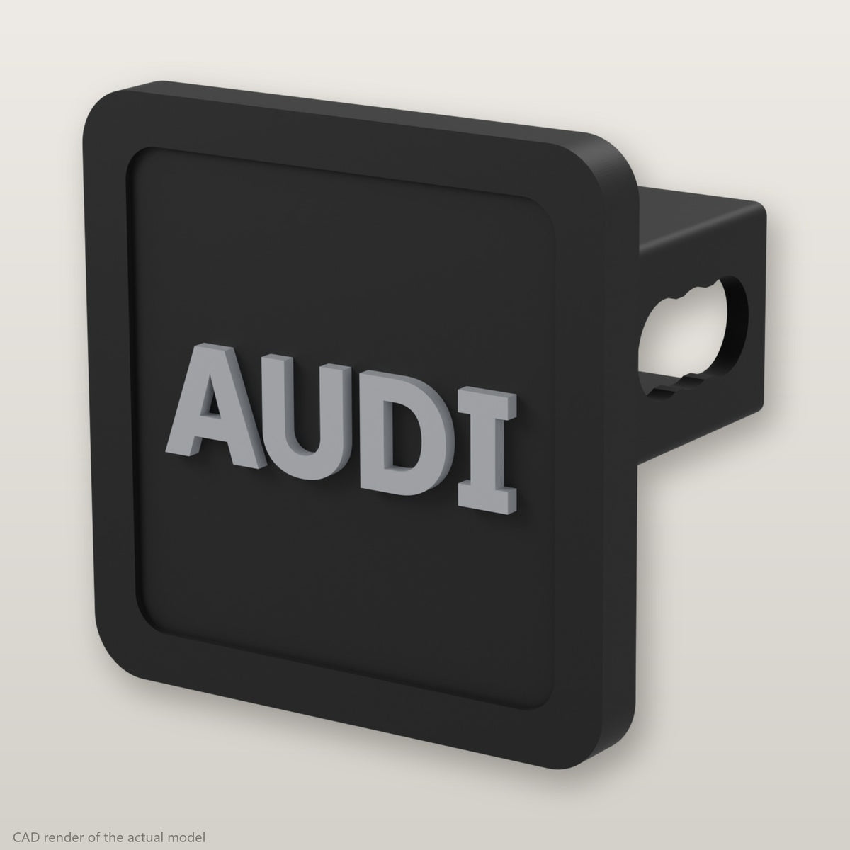 Audi Trailer Hitch Cover 2 Inch 1.25 Inch Receiver Plug Raised Letters Blackout