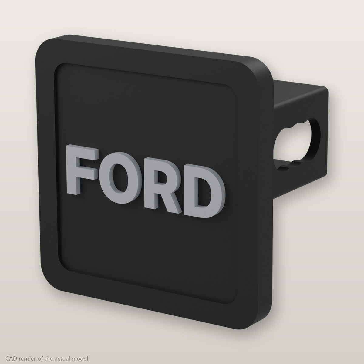 Ford Trailer Hitch Cover 2 Inch 1.25 Inch Receiver Plug Raised Letters Blackout