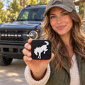 Bronco Bucking Horse Hitch Cover 2 Inch Receiver Black White 3D Printed