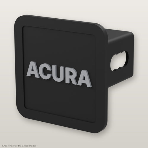 Acura Trailer Hitch Cover 2 Inch 1.25 Inch Receiver Plug Raised Letters Blackout