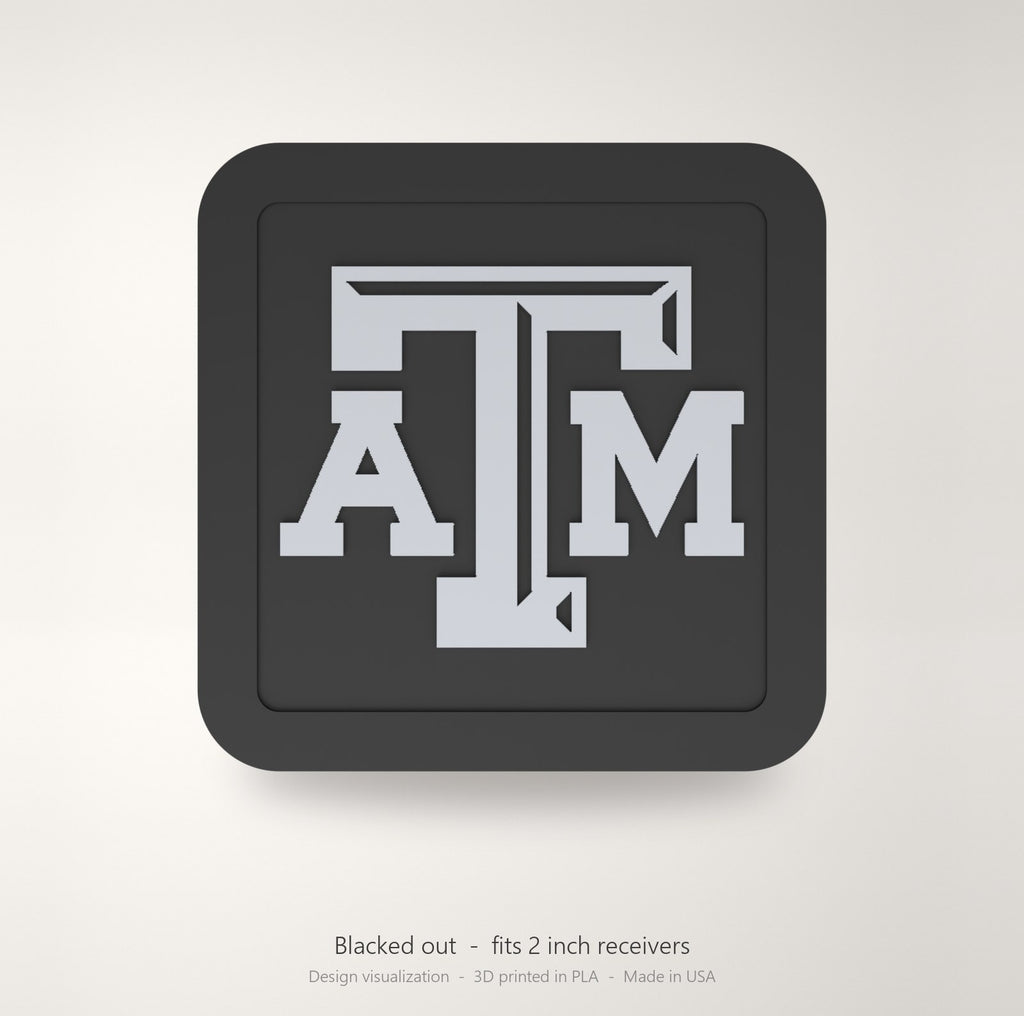 Texas A&M Aggies Blackout Trailer Hitch Cover 2 Inch Receiver Black