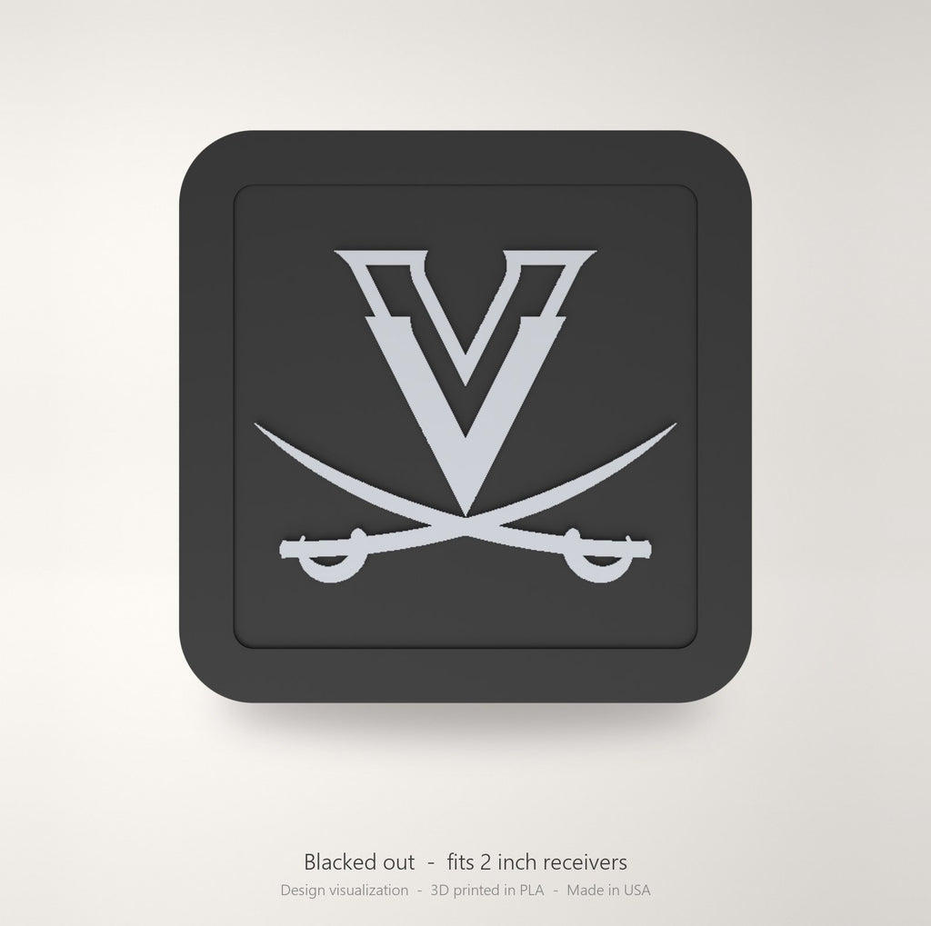 Virginia Cavaliers UVA Blackout Trailer Hitch Cover 2 Inch Receiver Black