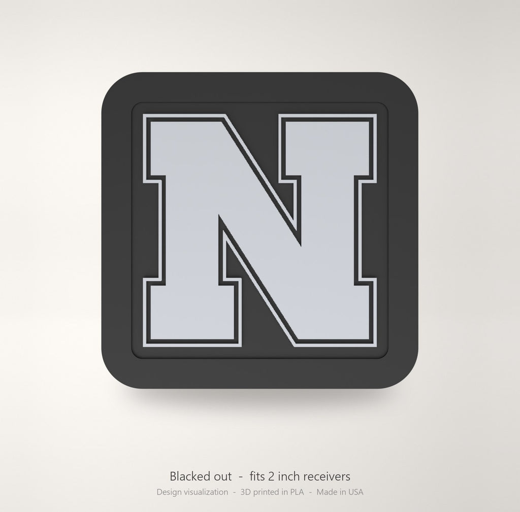 Nebraska Cornhuskers Huskers Blackout Trailer Hitch Cover 2 Inch Receiver Black