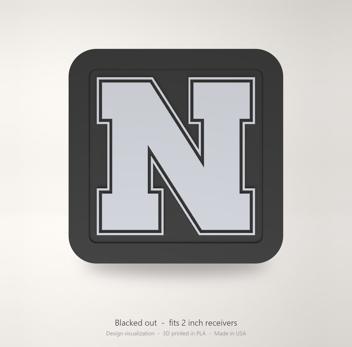 Nebraska Cornhuskers Huskers Blackout Trailer Hitch Cover 2 Inch Receiver Black