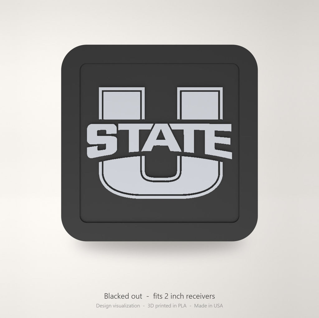 Utah State Aggies Blackout Trailer Hitch Cover 2 Inch Receiver Black