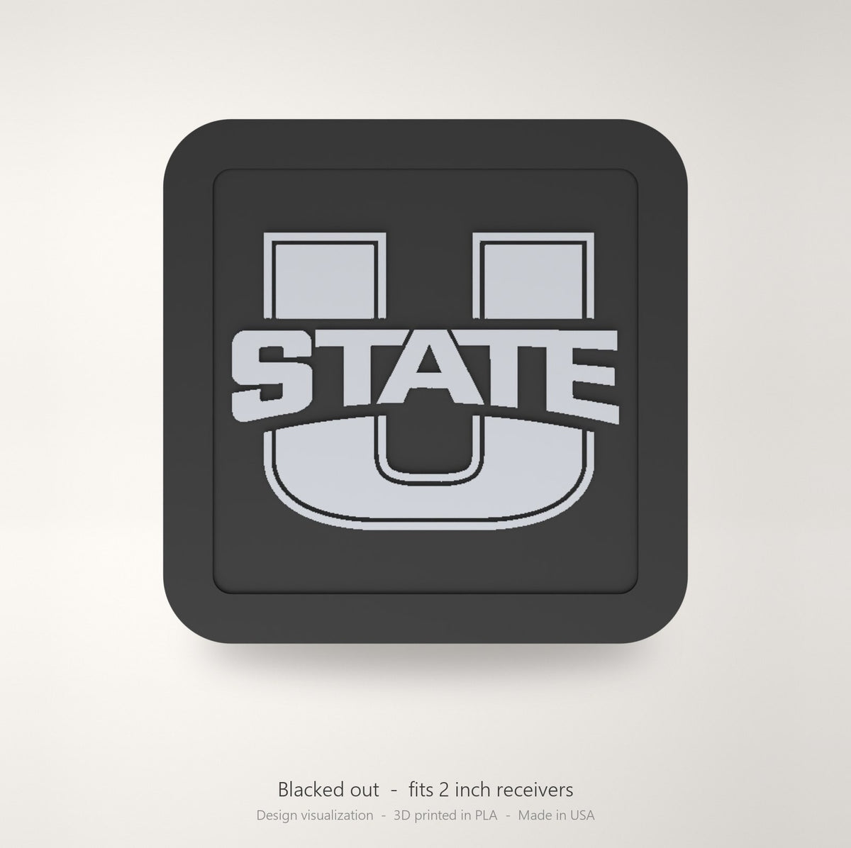 Utah State Aggies Blackout Trailer Hitch Cover 2 Inch Receiver Black