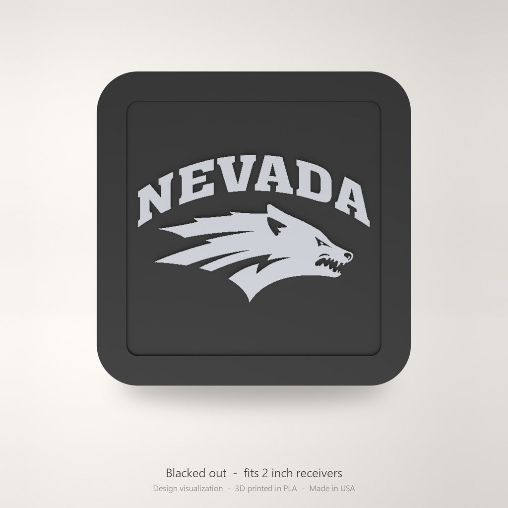 Nevada Wolf Pack Blackout Trailer Hitch Cover 2 Inch Receiver Black