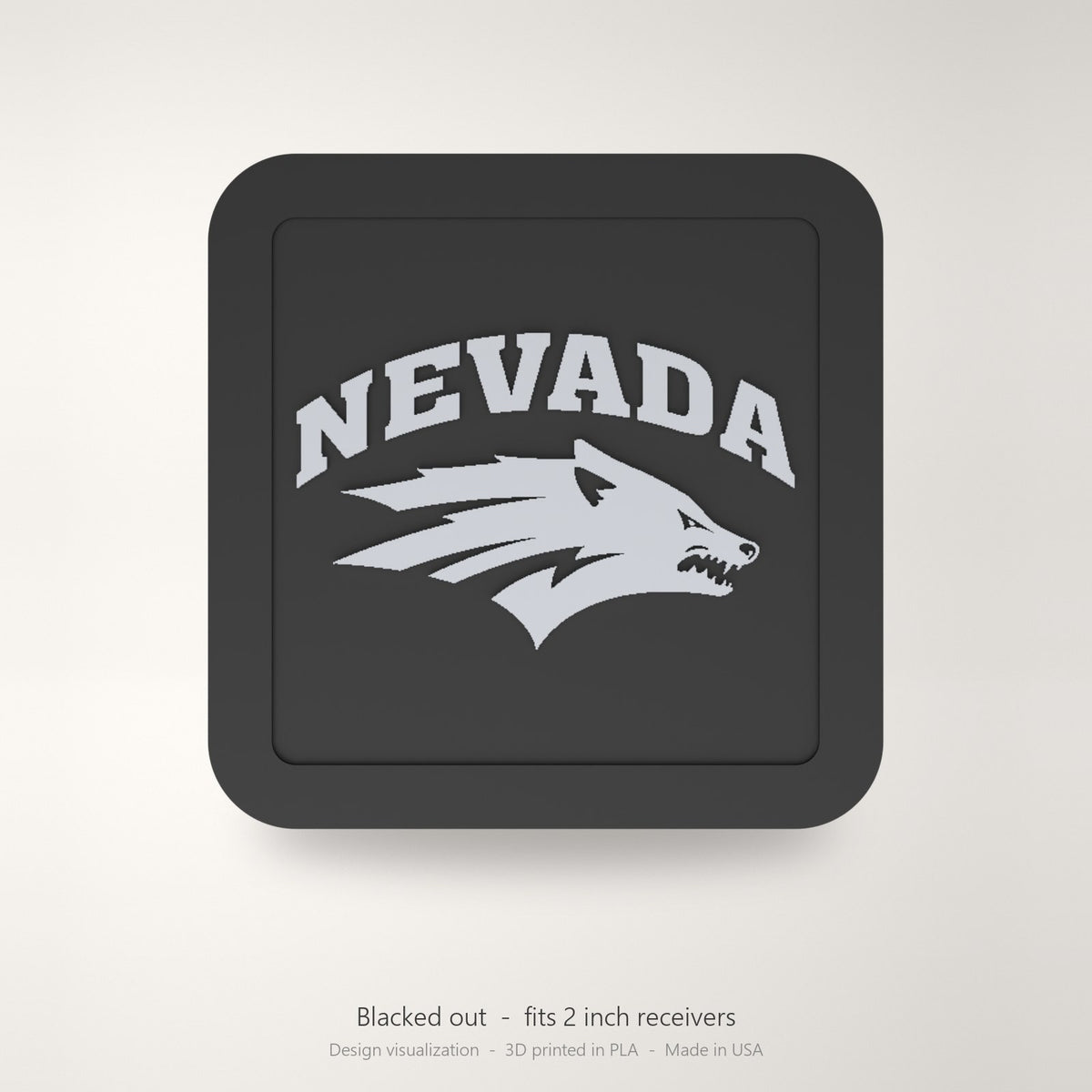 Nevada Wolf Pack Blackout Trailer Hitch Cover 2 Inch Receiver Black