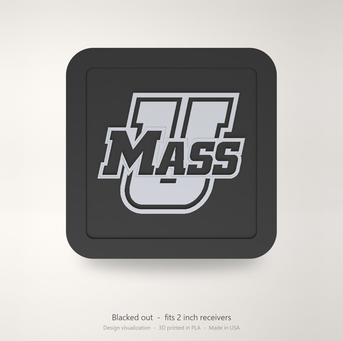 Massachusetts Minutemen UMass Blackout Trailer Hitch Cover 2 Inch Receiver