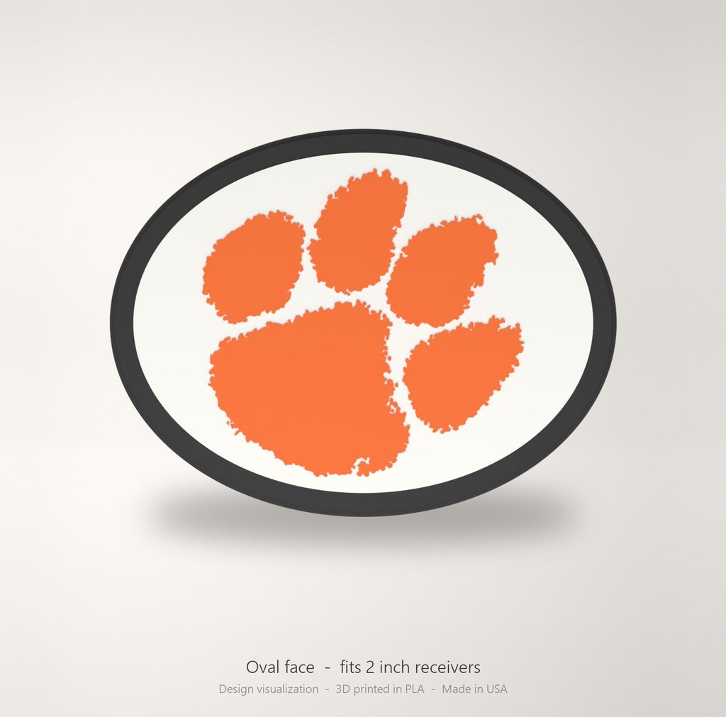 Clemson Tigers Trailer Hitch Cover 2 Inch Receiver Blackout Oval