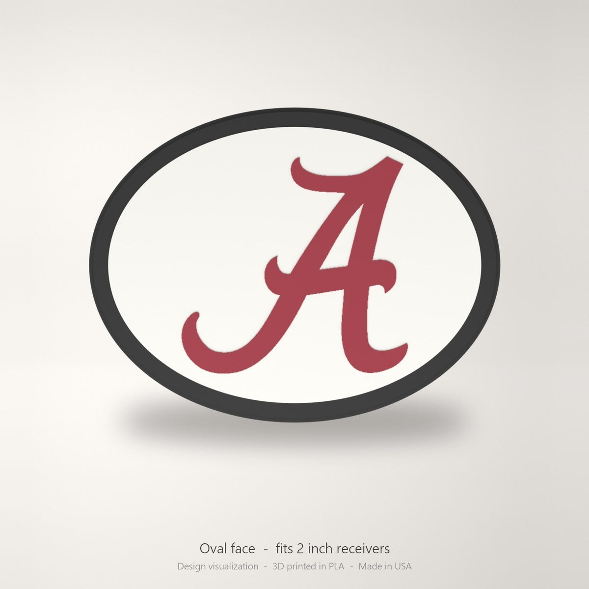 Alabama Crimson Tide Trailer Hitch Cover 2 Inch Receiver Blackout Oval