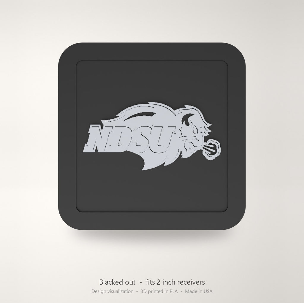 North Dakota State Bison NDSU Blackout Trailer Hitch Cover 2 Inch Receiver