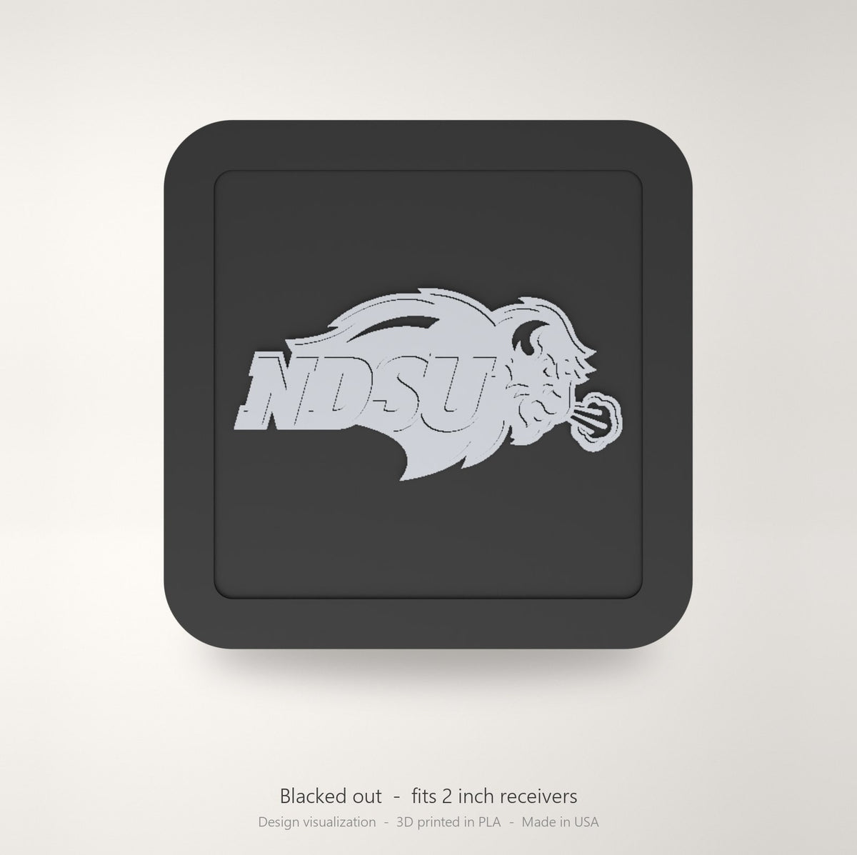 North Dakota State Bison NDSU Blackout Trailer Hitch Cover 2 Inch Receiver