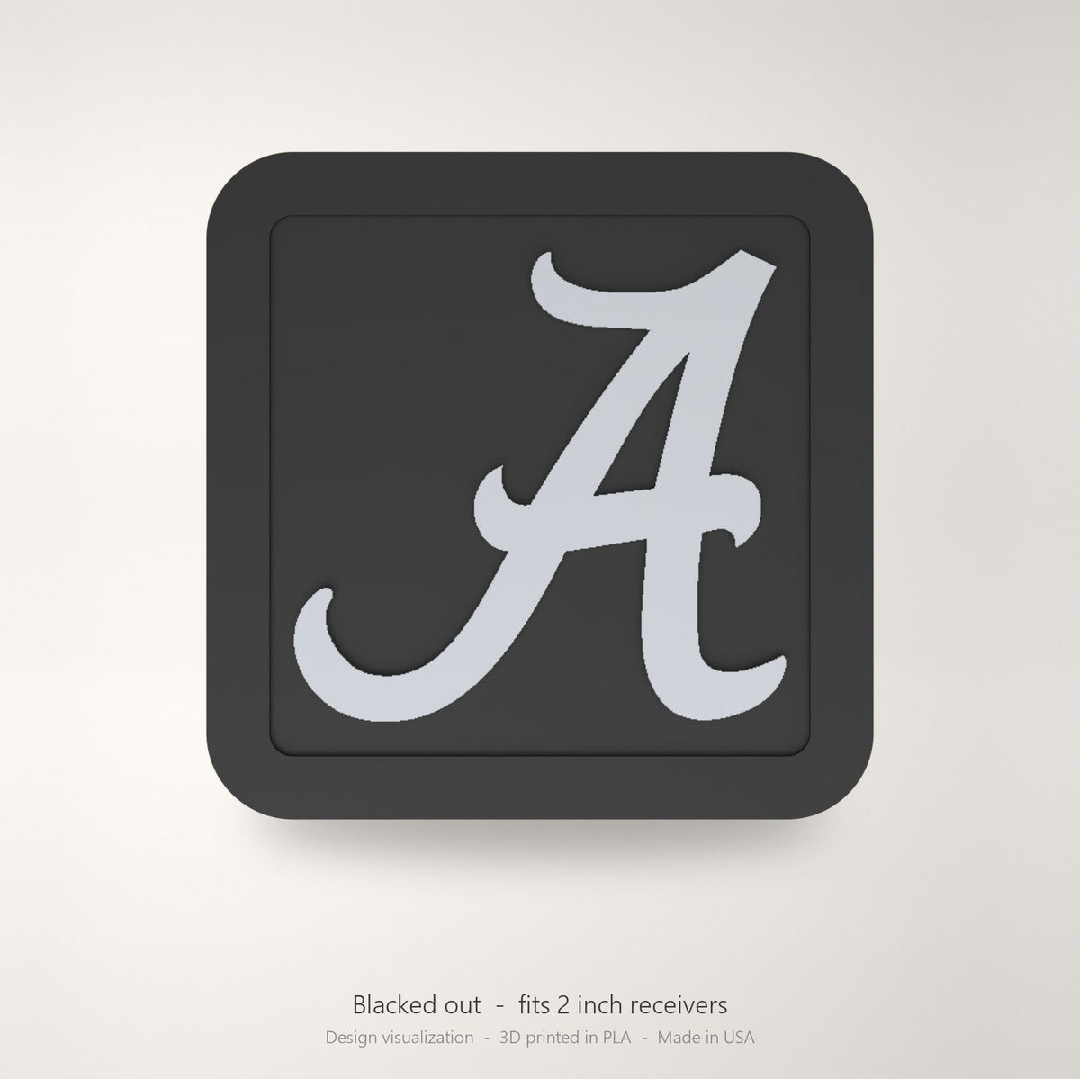 Alabama Crimson Tide Trailer Hitch Cover 2 Inch Receiver Blackout Oval