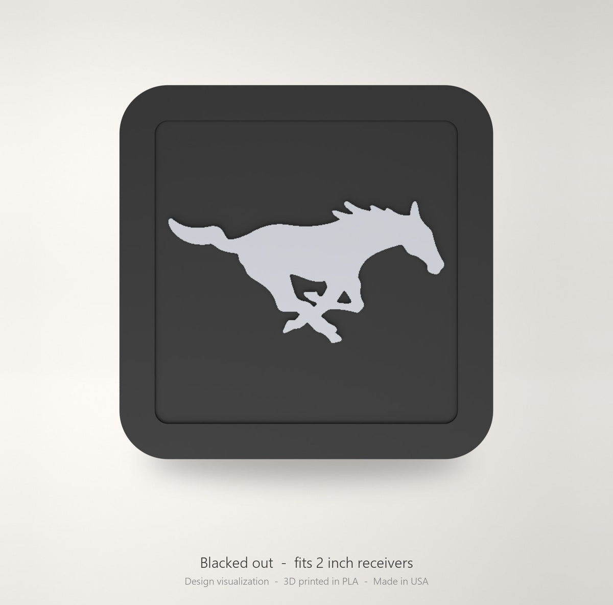 SMU Mustangs Blackout Trailer Hitch Cover 2 Inch Receiver Black