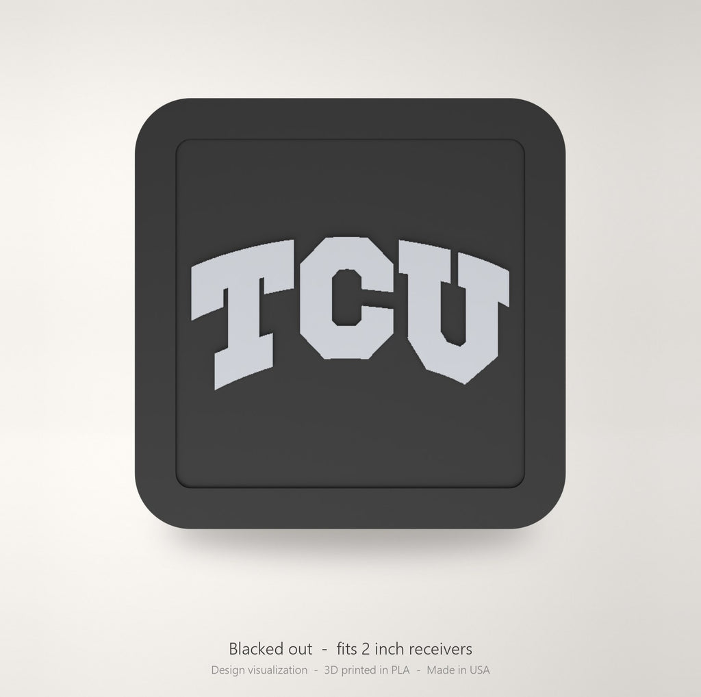 TCU Horned Frogs Blackout Trailer Hitch Cover 2 Inch Receiver Black