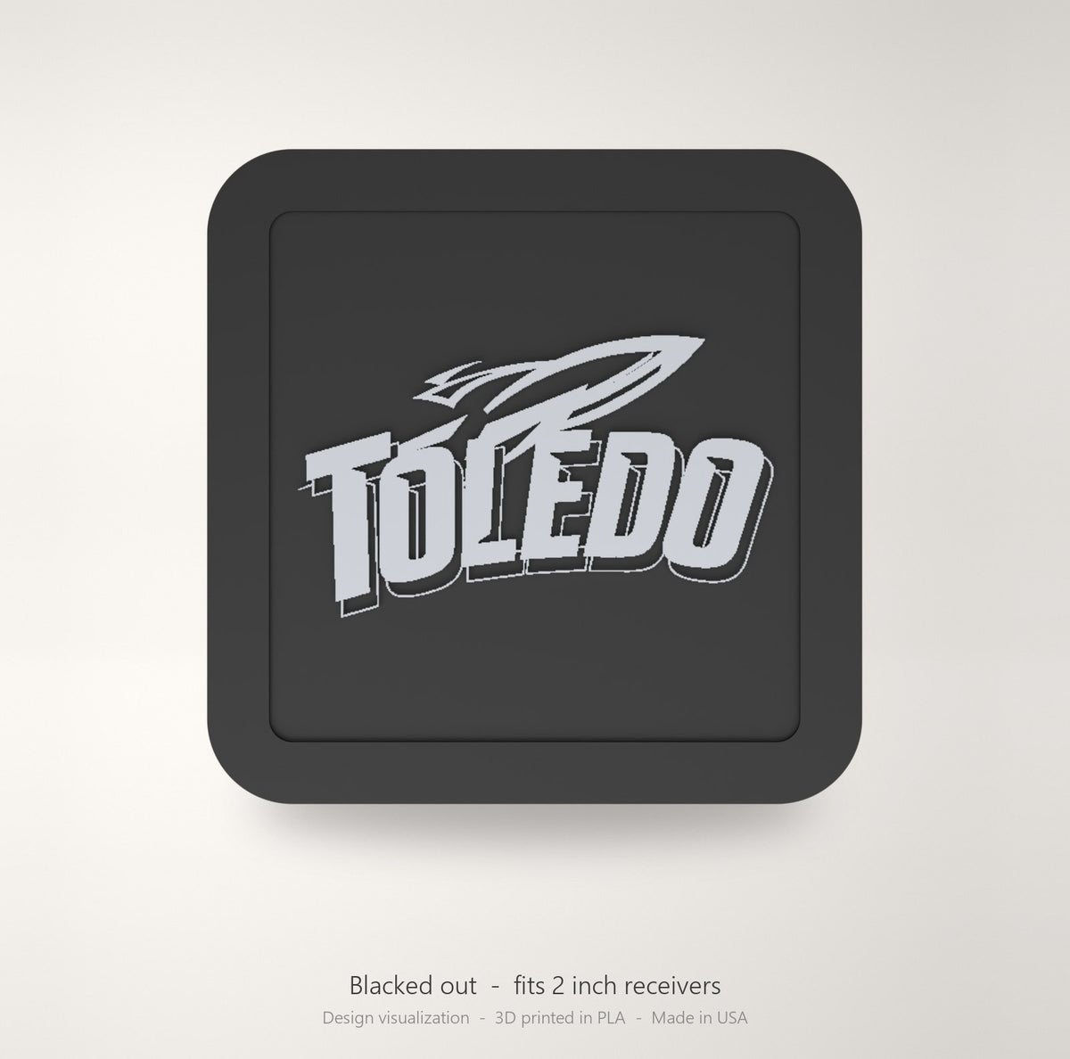 Toledo Rockets Blackout Trailer Hitch Cover 2 Inch Receiver Black