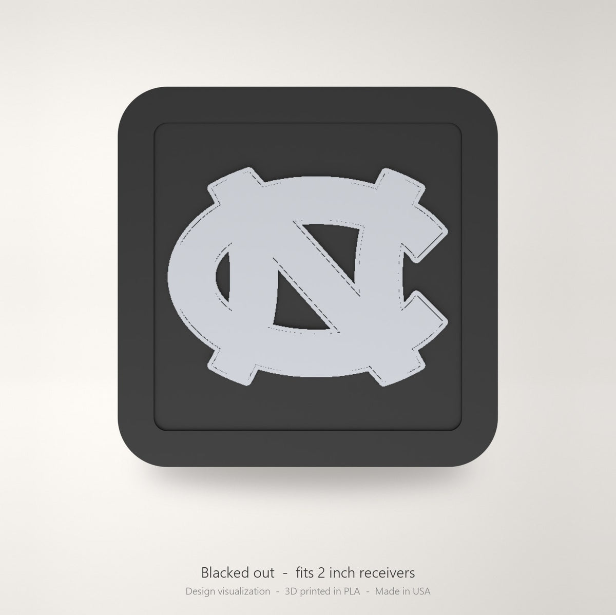 North Carolina Tar Heels UNC Blackout Trailer Hitch Cover 2 Inch Receiver