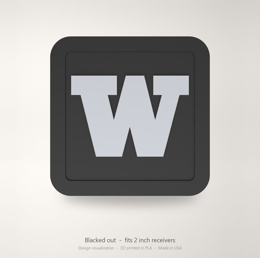 Washington Huskies Blackout Trailer Hitch Cover 2 Inch Receiver Black