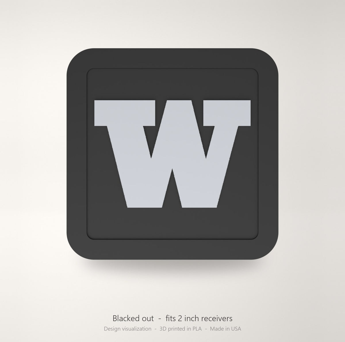 Washington Huskies Blackout Trailer Hitch Cover 2 Inch Receiver Black