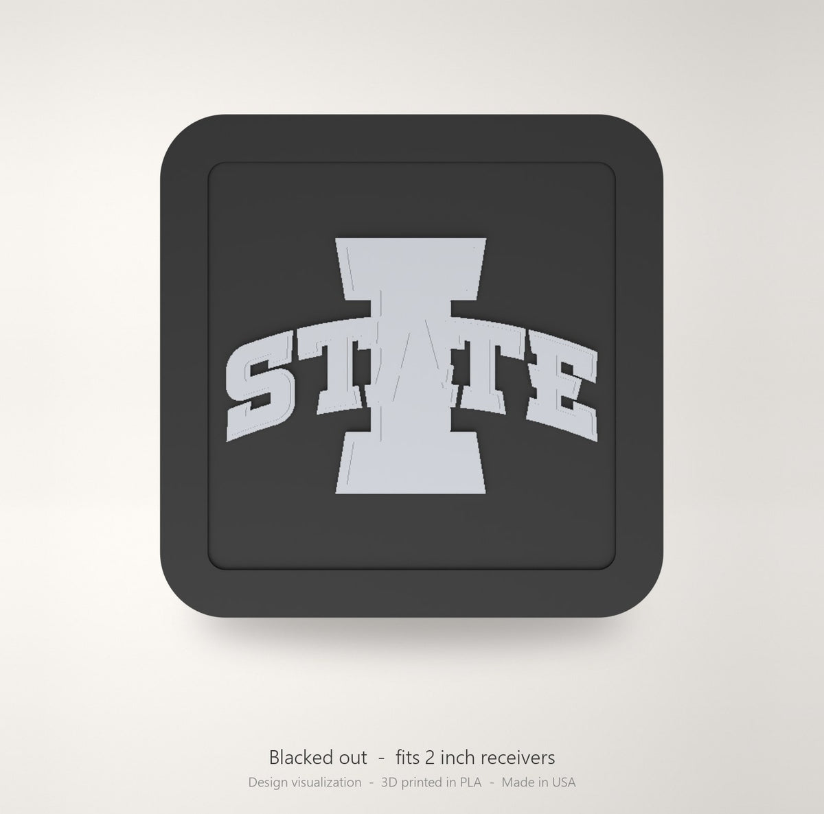Iowa State Cyclones Blackout Trailer Hitch Cover 2 Inch Receiver Black