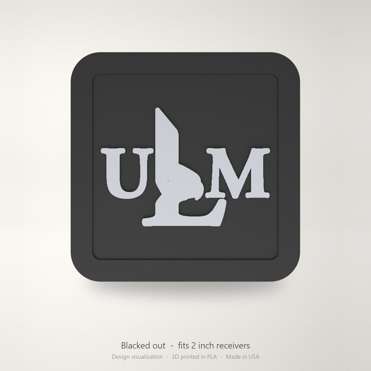 UL Monroe Warhawks Blackout Trailer Hitch Cover 2 Inch Receiver Black