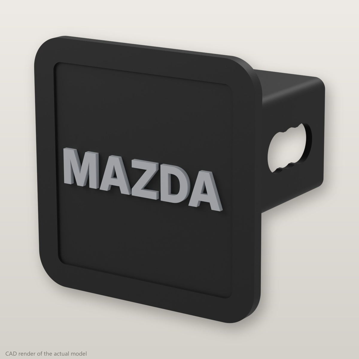 Mazda Trailer Hitch Cover 2 Inch 1.25 Inch Receiver Plug Raised Letters Blackout