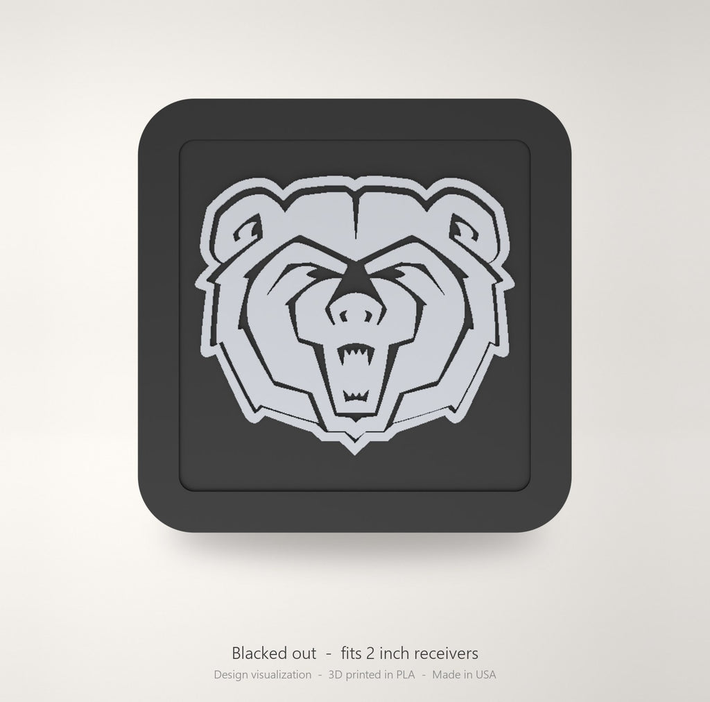 Missouri State Bears Blackout Trailer Hitch Cover 2 Inch Receiver Black