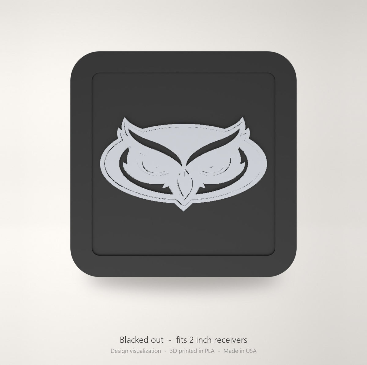 Florida Atlantic Owls FAU Blackout Trailer Hitch Cover 2 Inch Receiver