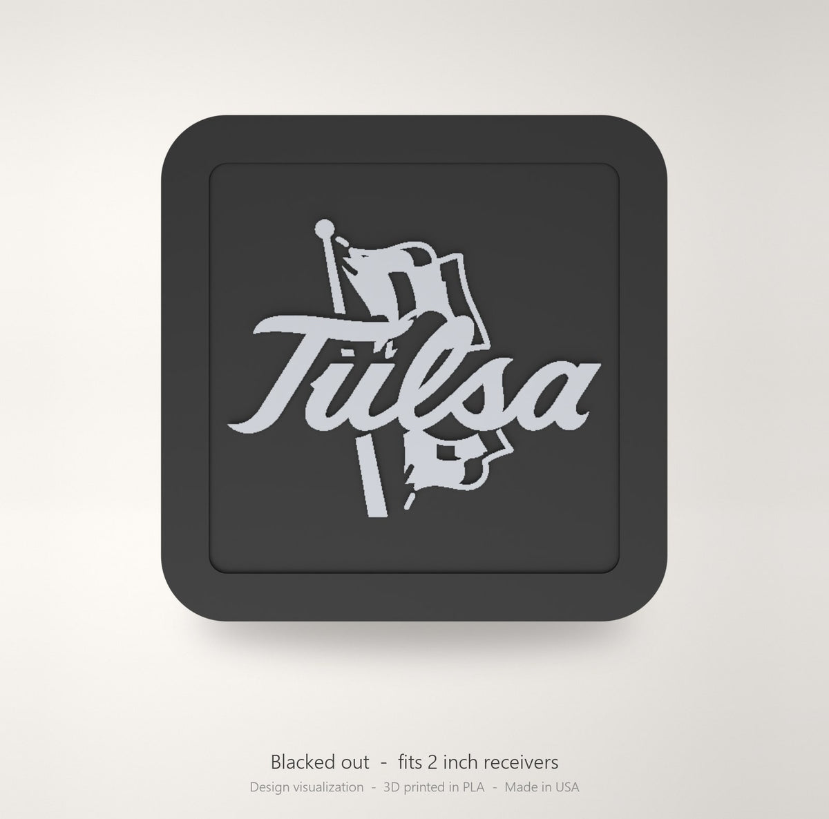 Tulsa Golden Hurricane Blackout Trailer Hitch Cover 2 Inch Receiver