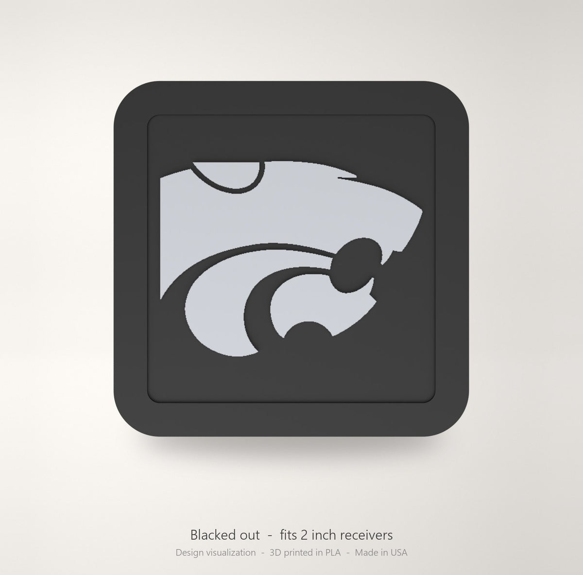 Kansas State Wildcats Blackout Trailer Hitch Cover 2 Inch Receiver