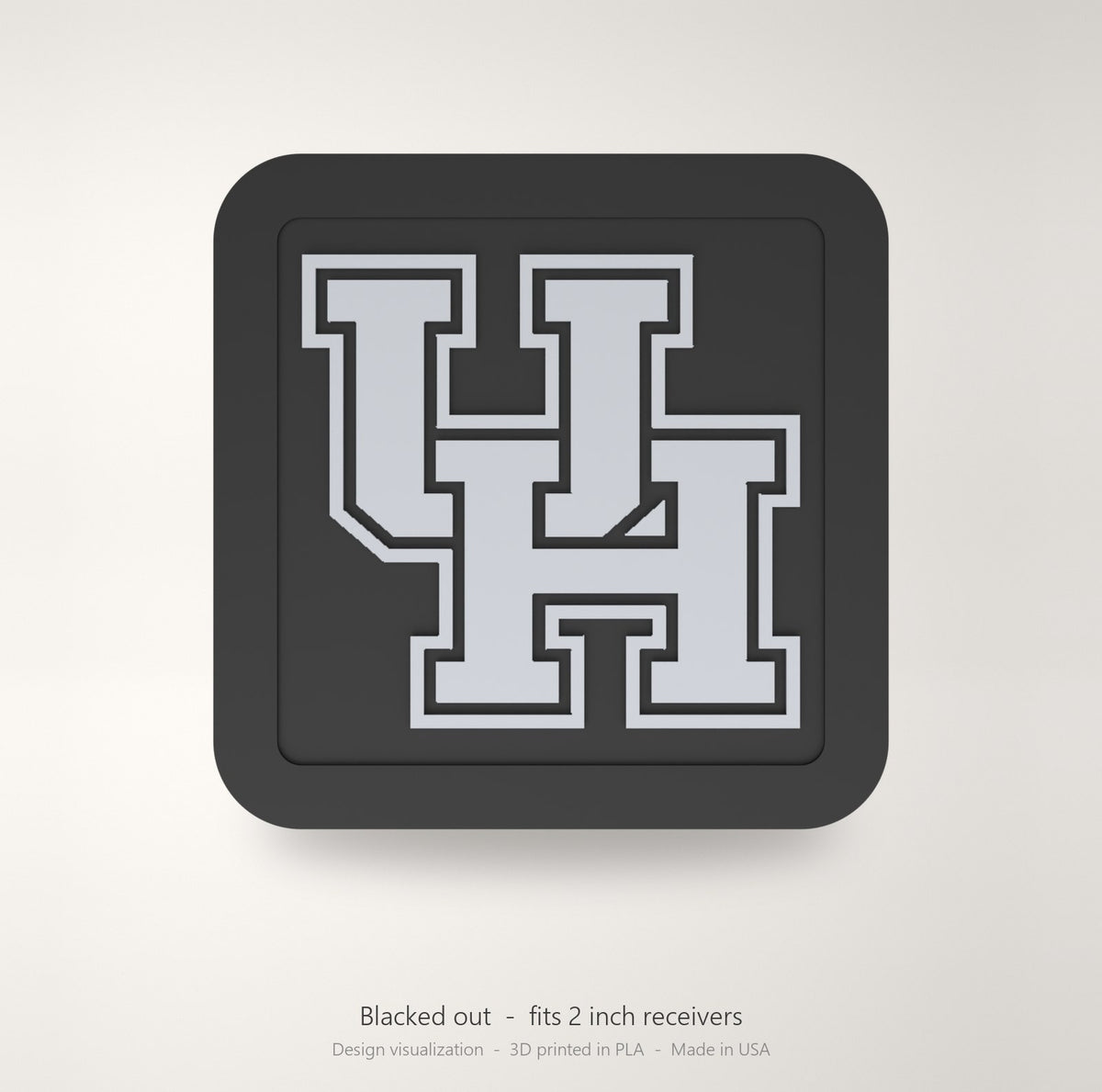Houston Cougars Blackout Trailer Hitch Cover 2 Inch Receiver Black