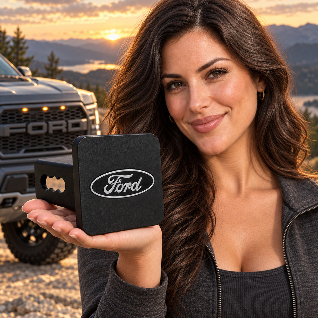 Ford Black Silver Blackout Hitch Cover 2 Inch Receiver Truck SUV 3D Printed