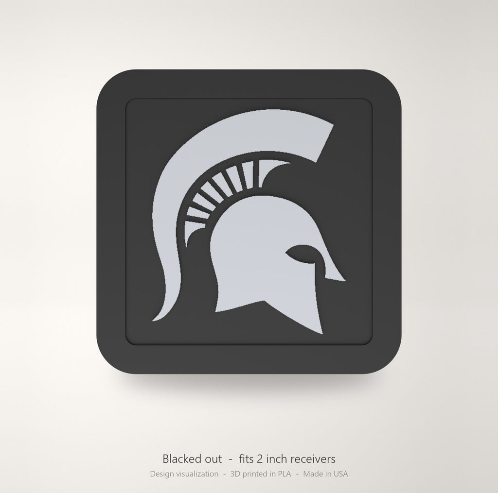 Michigan State Spartans MSU Blackout Trailer Hitch Cover 2 Inch Receiver