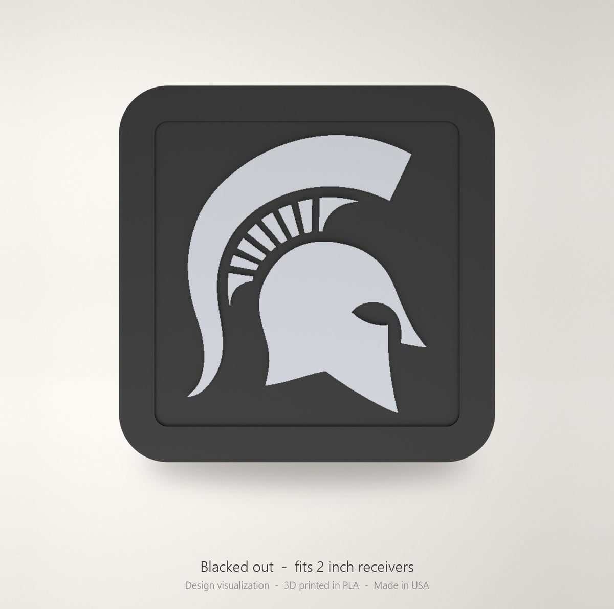 Michigan State Spartans MSU Blackout Trailer Hitch Cover 2 Inch Receiver