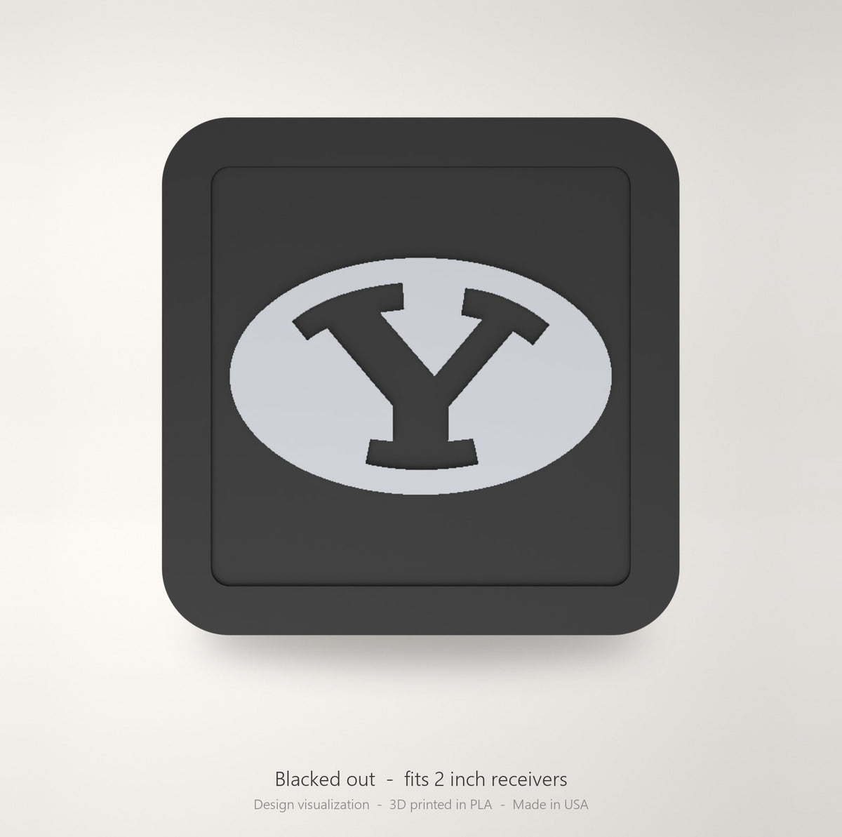 BYU Cougars Blackout Trailer Hitch Cover 2 Inch Receiver Black