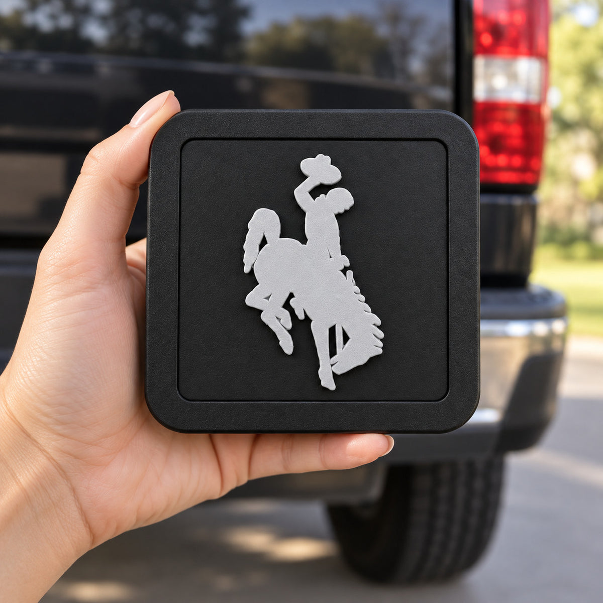 Wyoming Cowboys Blackout Trailer Hitch Cover 2 Inch Receiver Black