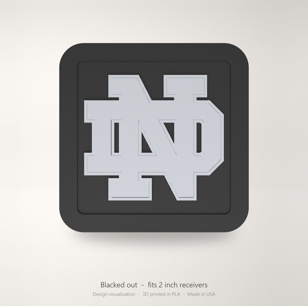 Notre Dame Fighting Irish Trailer Hitch Cover 2 Inch Receiver Blackout