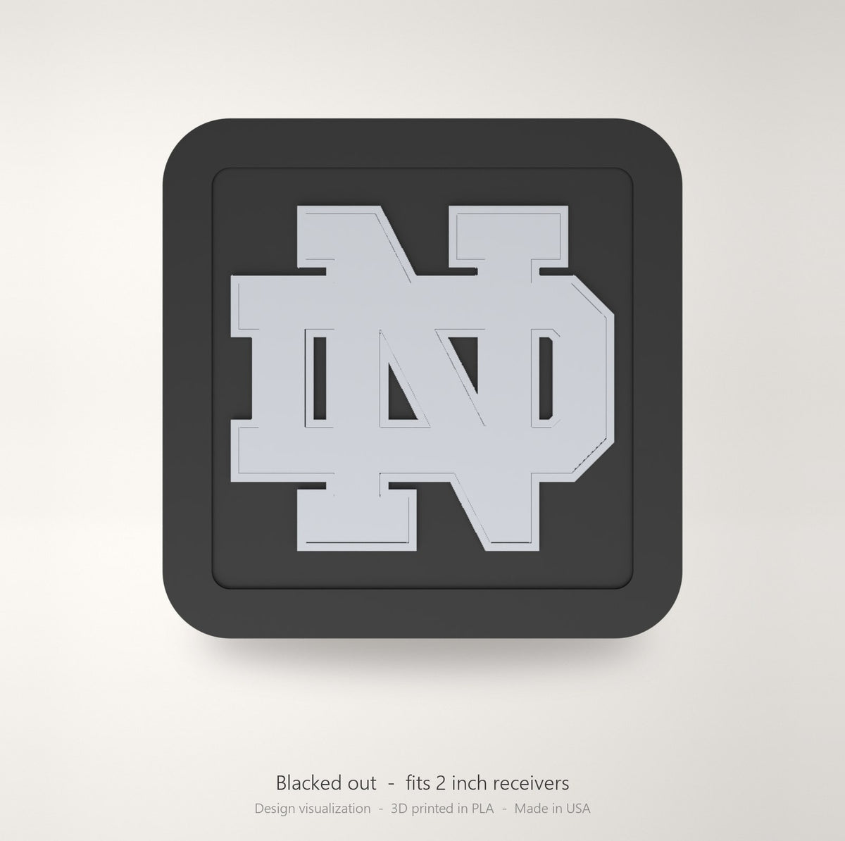 Notre Dame Fighting Irish Trailer Hitch Cover 2 Inch Receiver Blackout