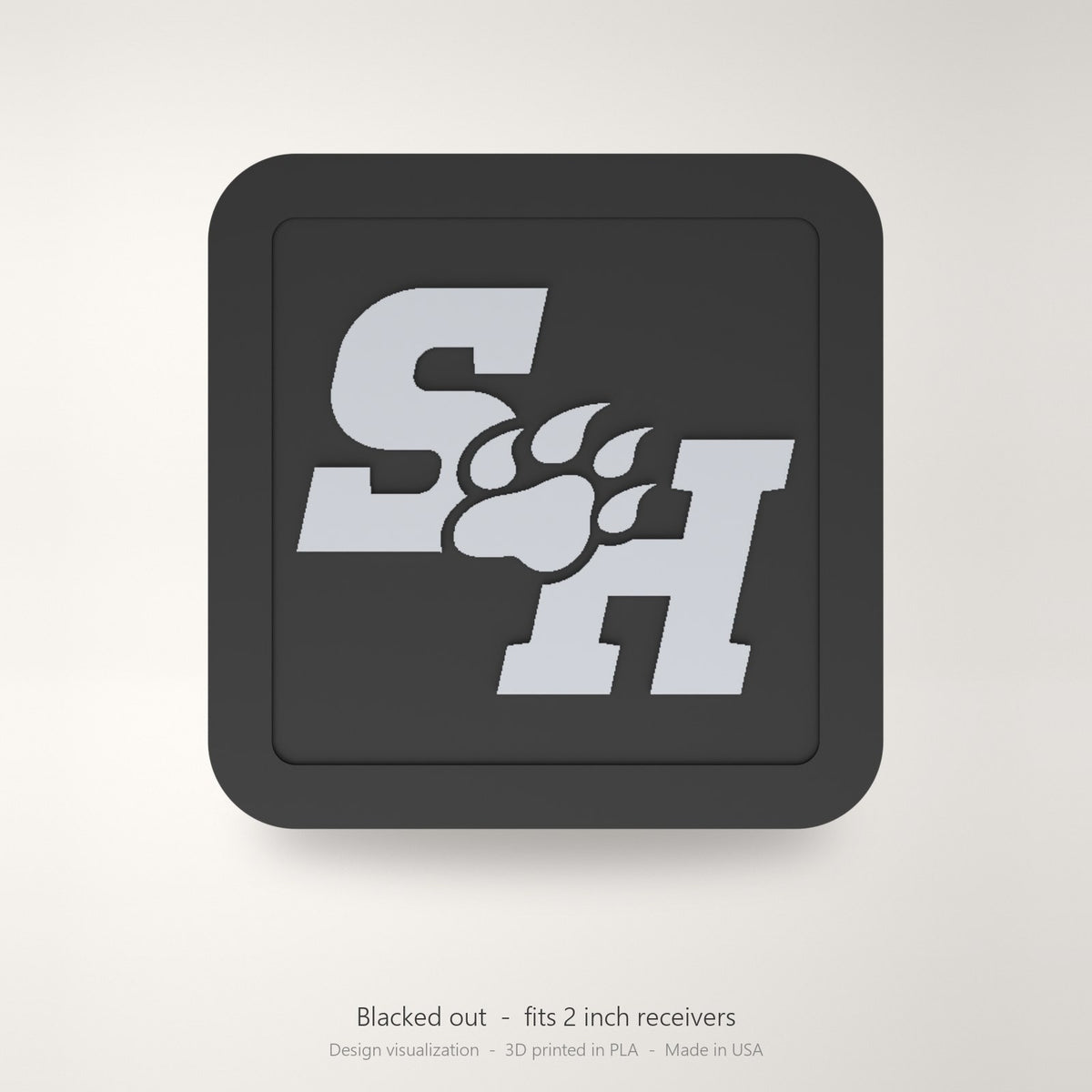 Sam Houston Bearkats Blackout Trailer Hitch Cover 2 Inch Receiver Black